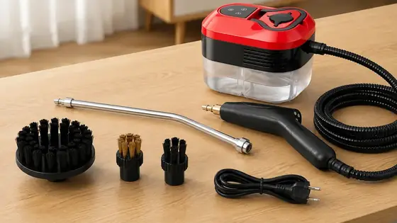 Official Power Blast Plus Steam Cleaner kit with hose, wand and brush heads