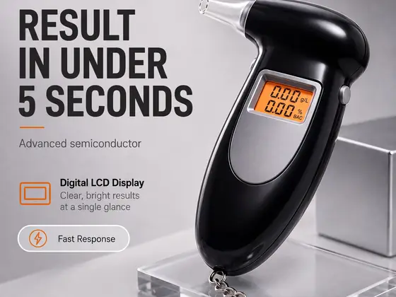 Official SoberBreath alcohol breath tester with orange dual-unit display