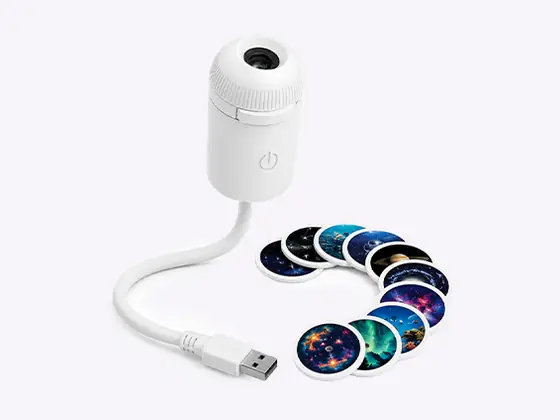 Official StarNest projector image with USB lead and interchangeable projection discs
