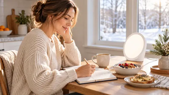 A calm winter breakfast and planning routine beside Sunniva Light