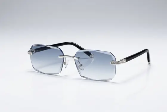 Seller's primary BlueLume product image showing silver rimless glasses